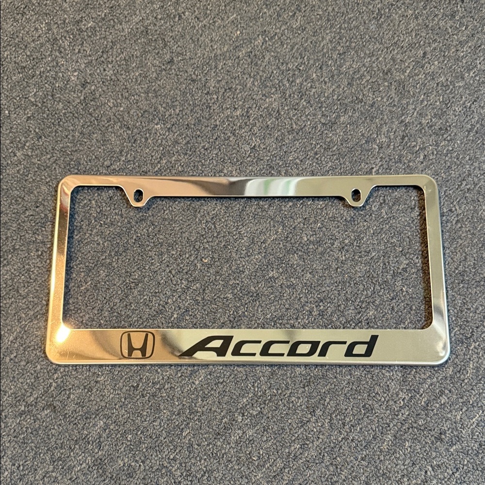 Honda Accord Silver License Plate Frame